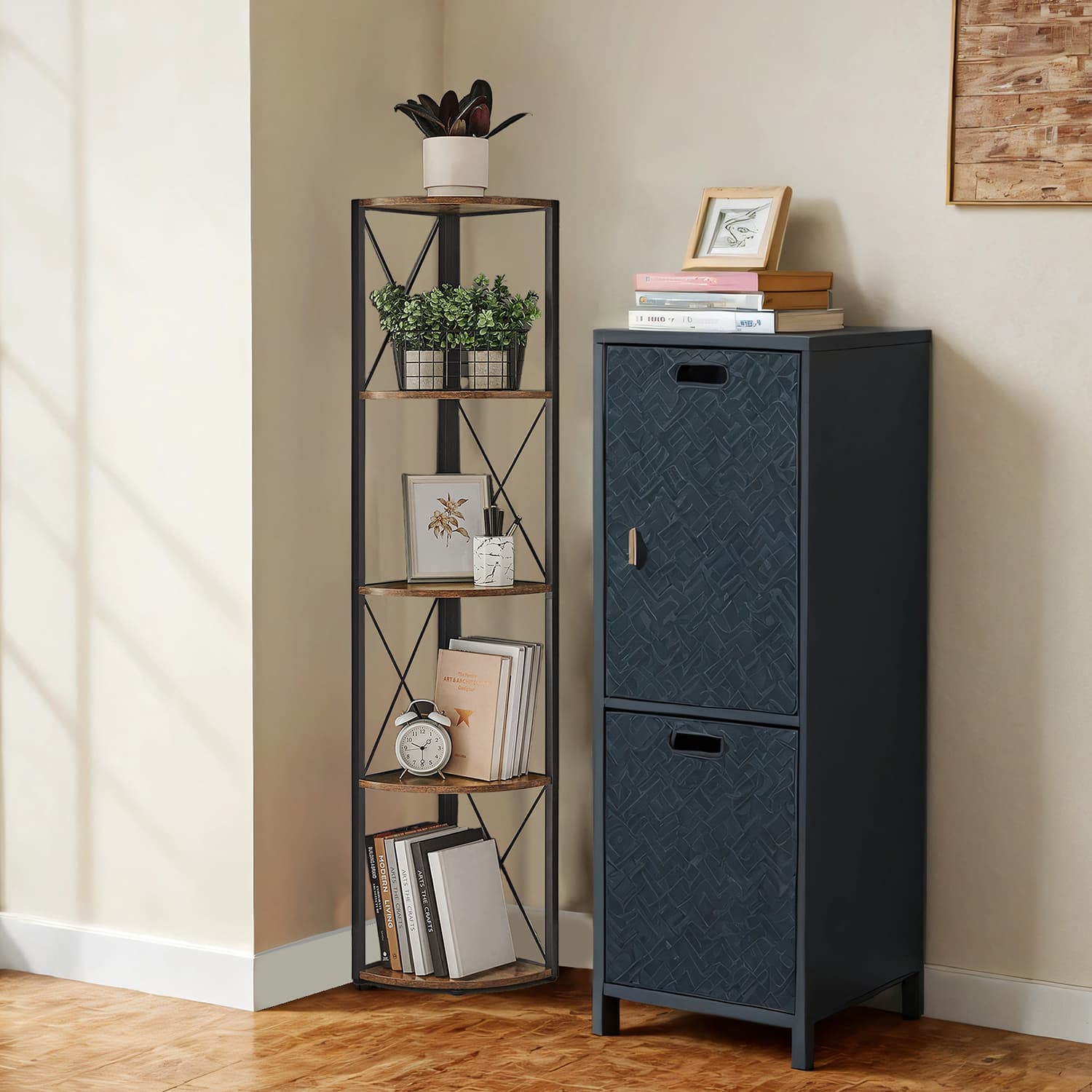 Eckbrett - Bücherregal mit 5 Level, 160 cm hoch
