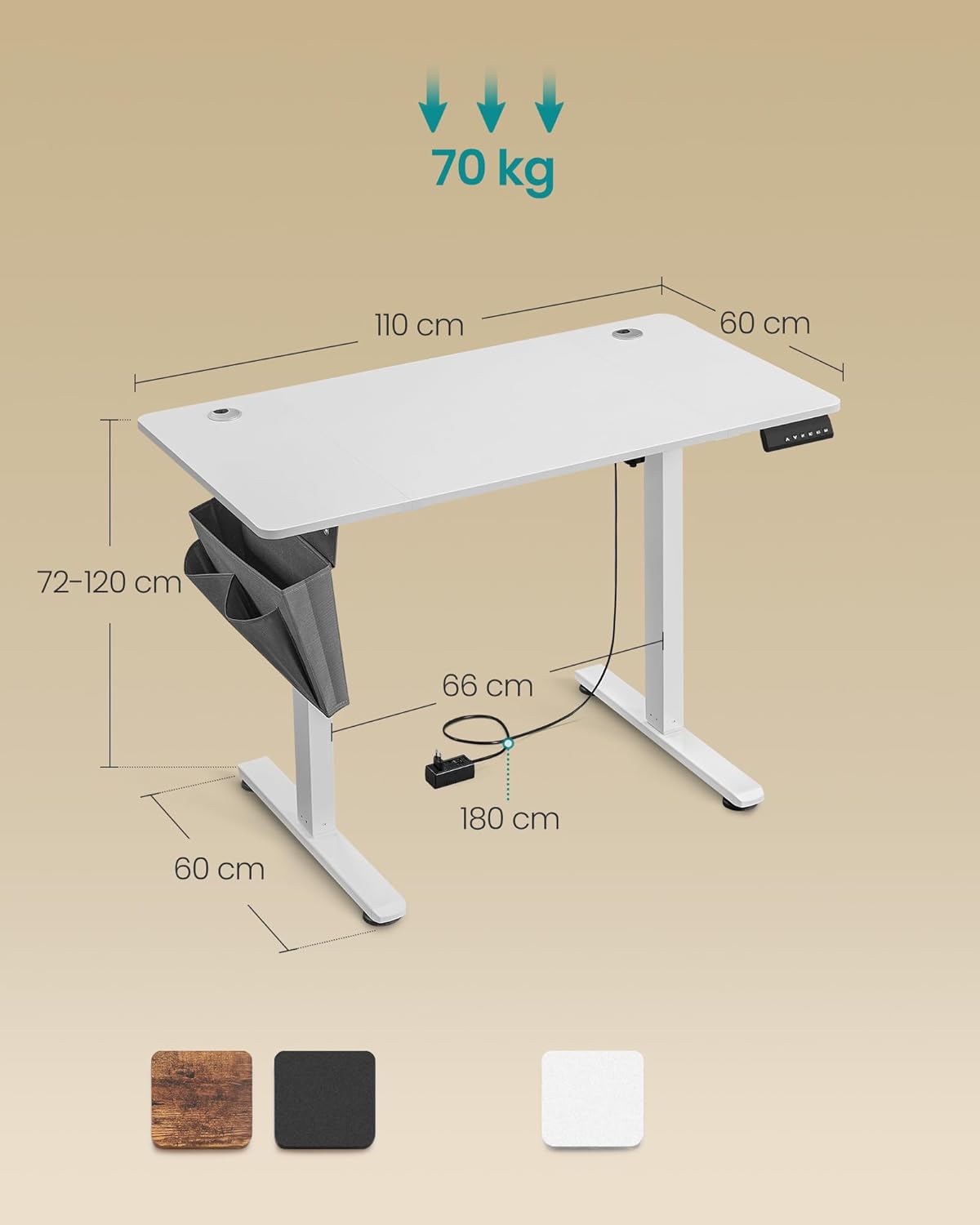 Elektrischer Schreibtisch - Höhe einstellbar - Mehrere Positionen