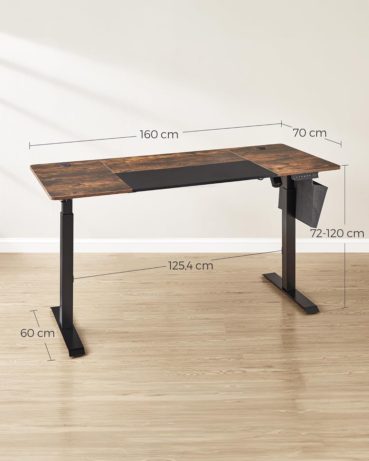 Höhenverstellbarer Schreibtisch - 70 x 160 cm