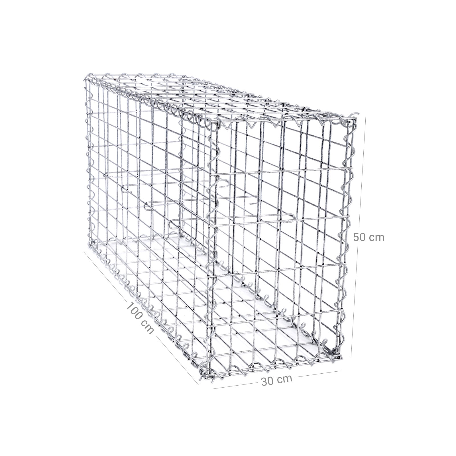 Schanskorf - Edelstahl Steenkarf - Gabion - 100 x 50 x 30 cm - Silber