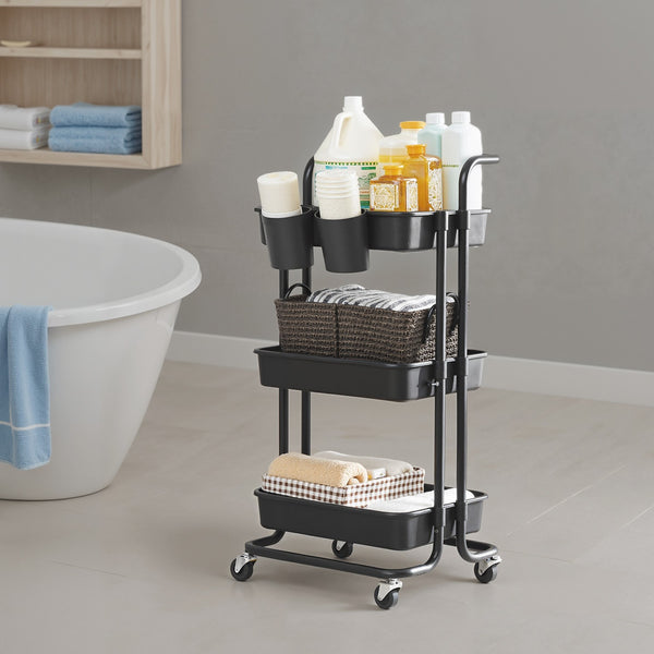 3-layerer Trolley, Servierwagen, Küchenwagen mit Griff