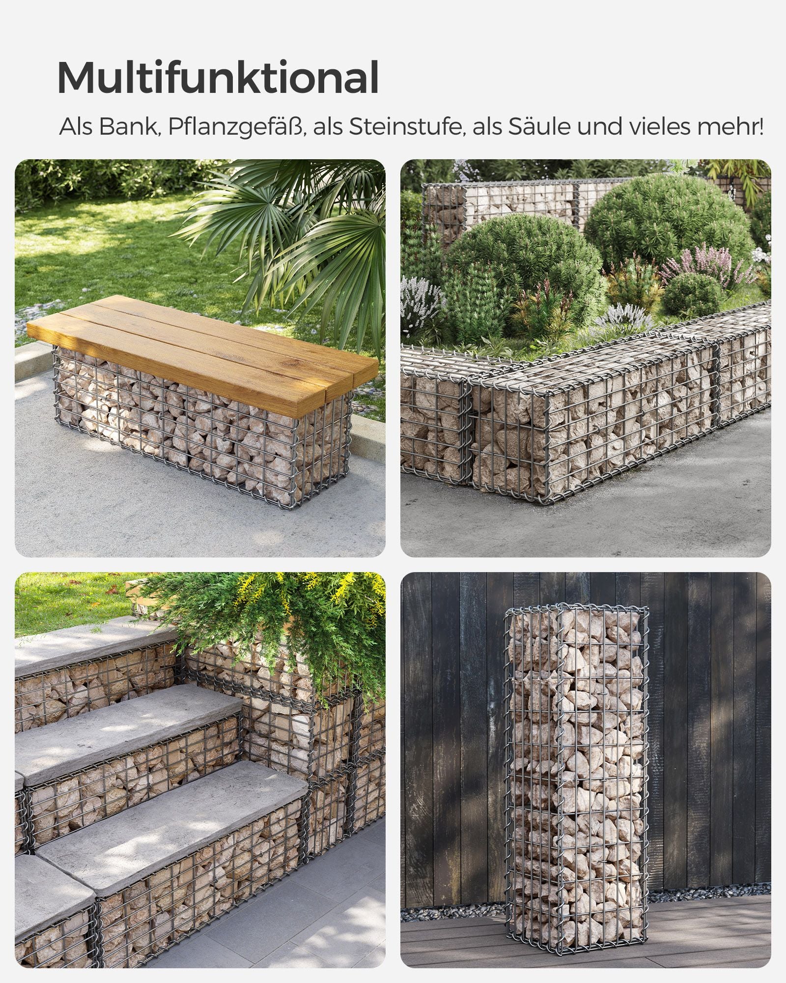 Schans Körbe - 10 - für Steine - 5 x 10 cm Maschenbreite