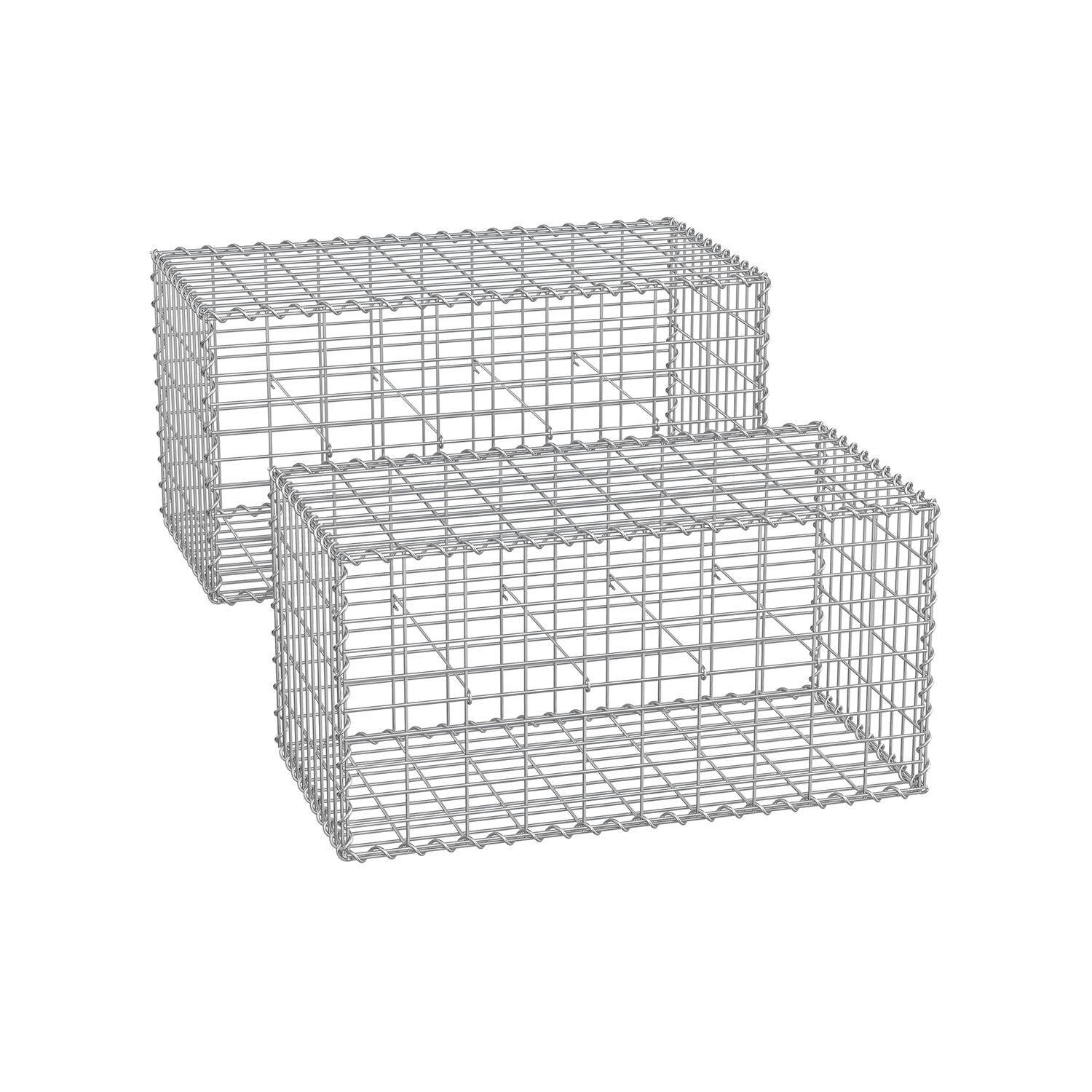 Drahtkorb - 100 x 30 x 30 cm - 2 - Silber
