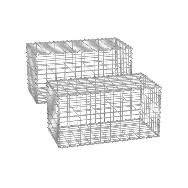 Drahtkorb - 100 x 30 x 30 cm - 2 - Silber