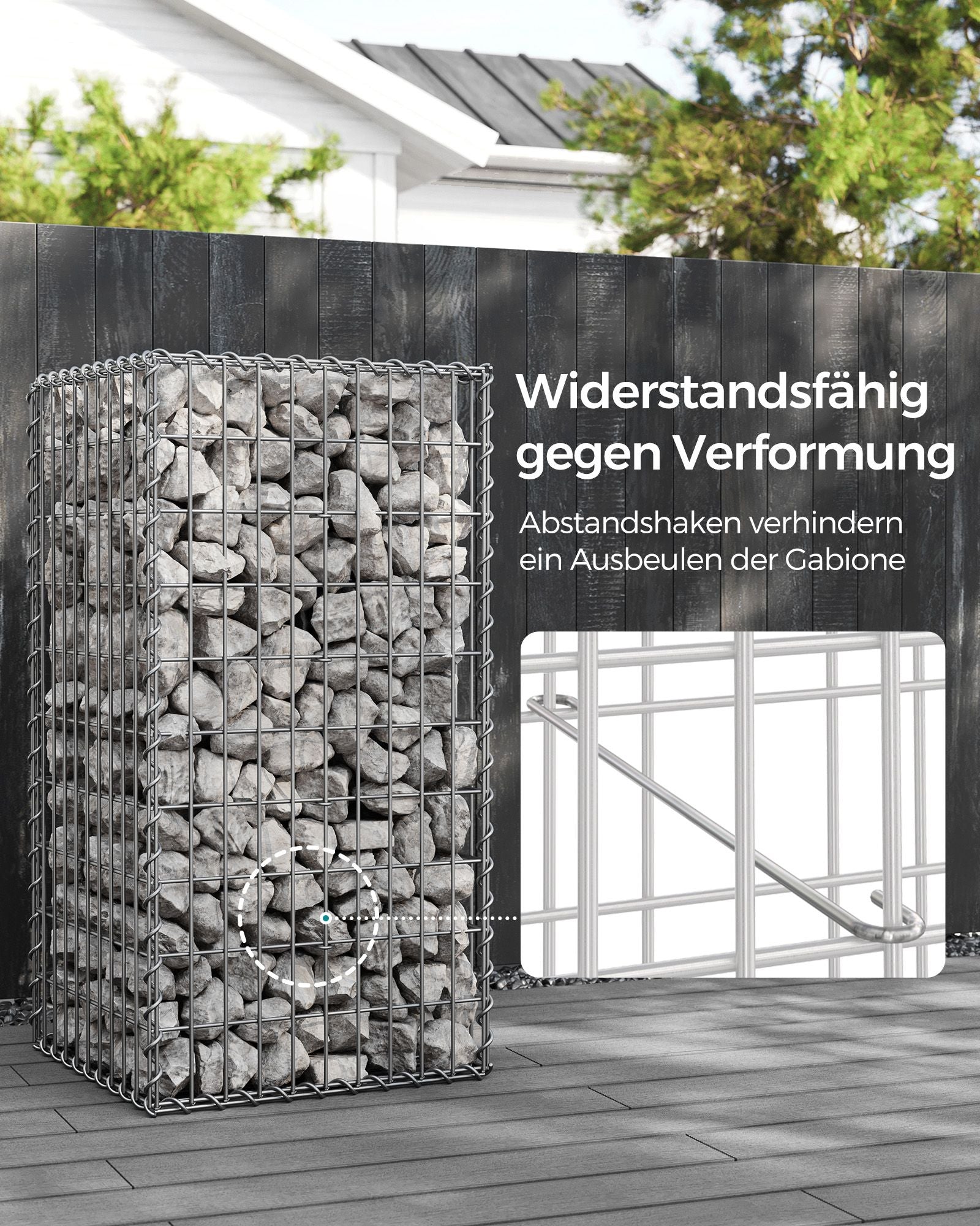 Drahtkorb - 100 x 30 x 30 cm - 2 - Silber