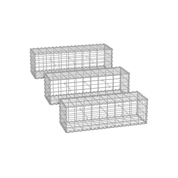 Drahtkorb - Set von 3 - 5 x 10 cm Maas Breite - Silber