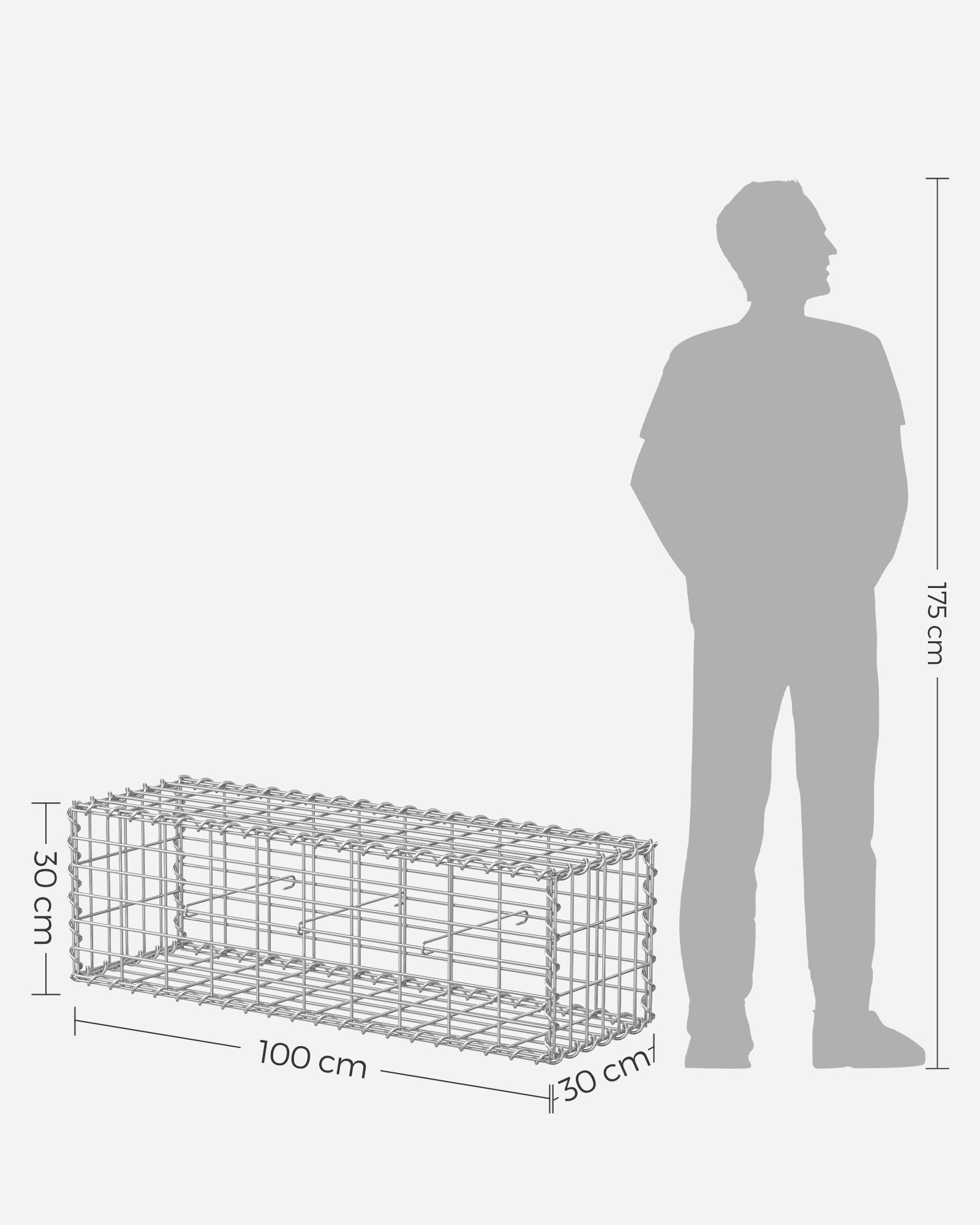 Schans Körbe - Set von 5 - 5 x 10 cm Maaswoodte - Silber