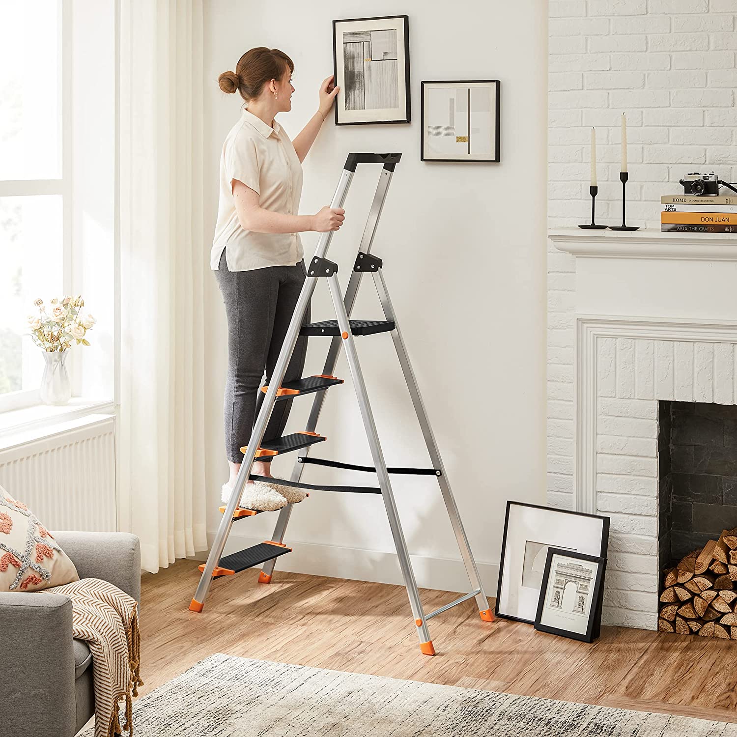 Treppenlade - faltbar - 5 Schritte - Aluminium - bis zu 150 kg