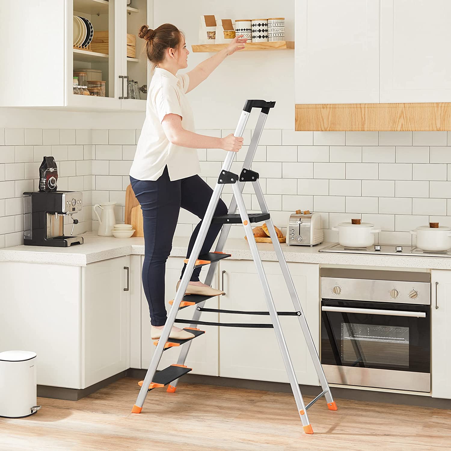 Treppenlade - faltbar - 5 Schritte - Aluminium - bis zu 150 kg