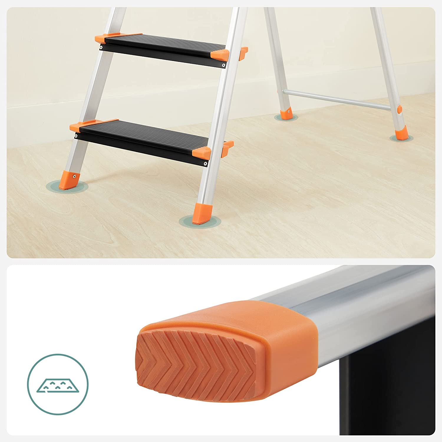 Treppenlade - faltbar - 5 Schritte - Aluminium - bis zu 150 kg