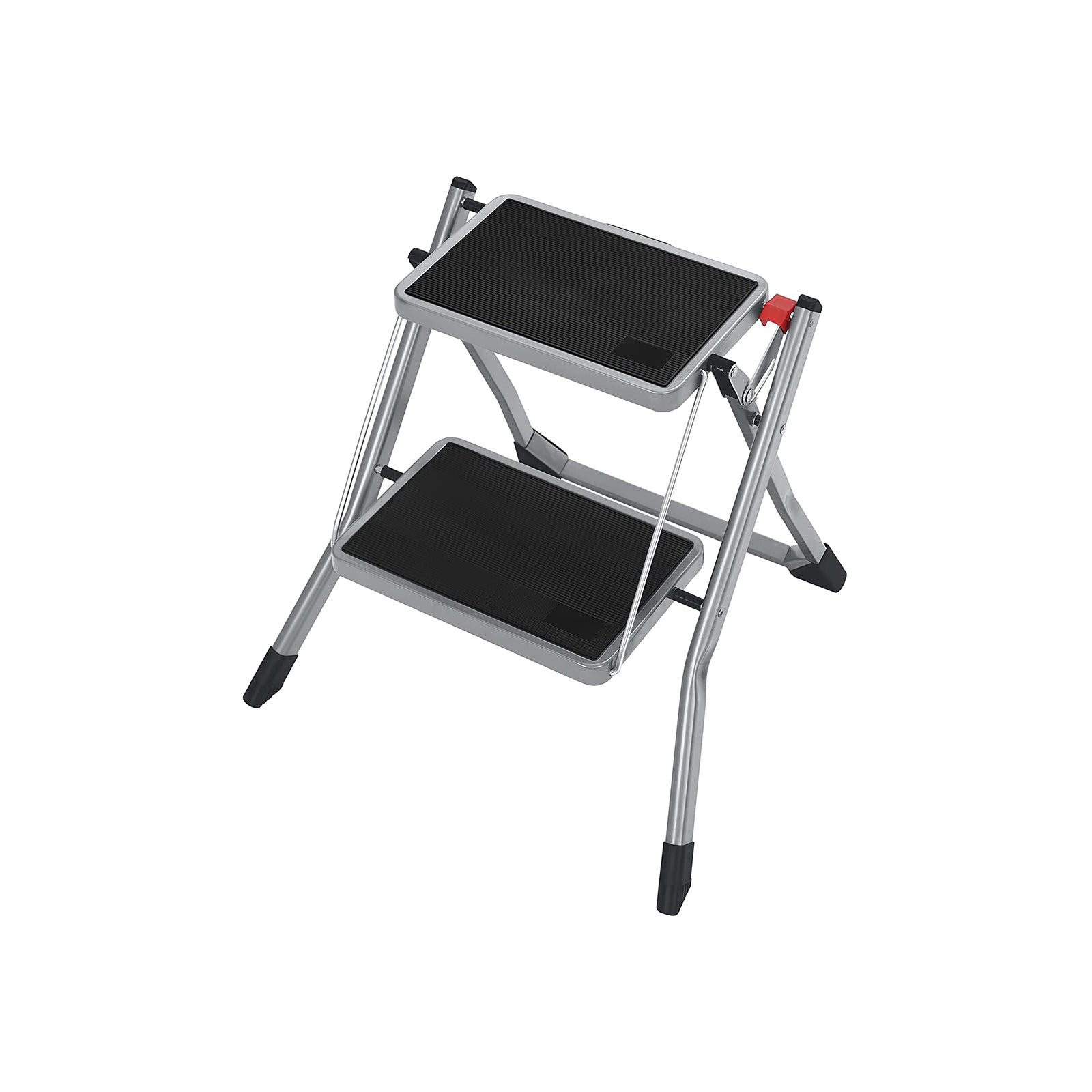 Treppenlade - Metallrahmen - 2 Stufen - Anti -Slip - Grau