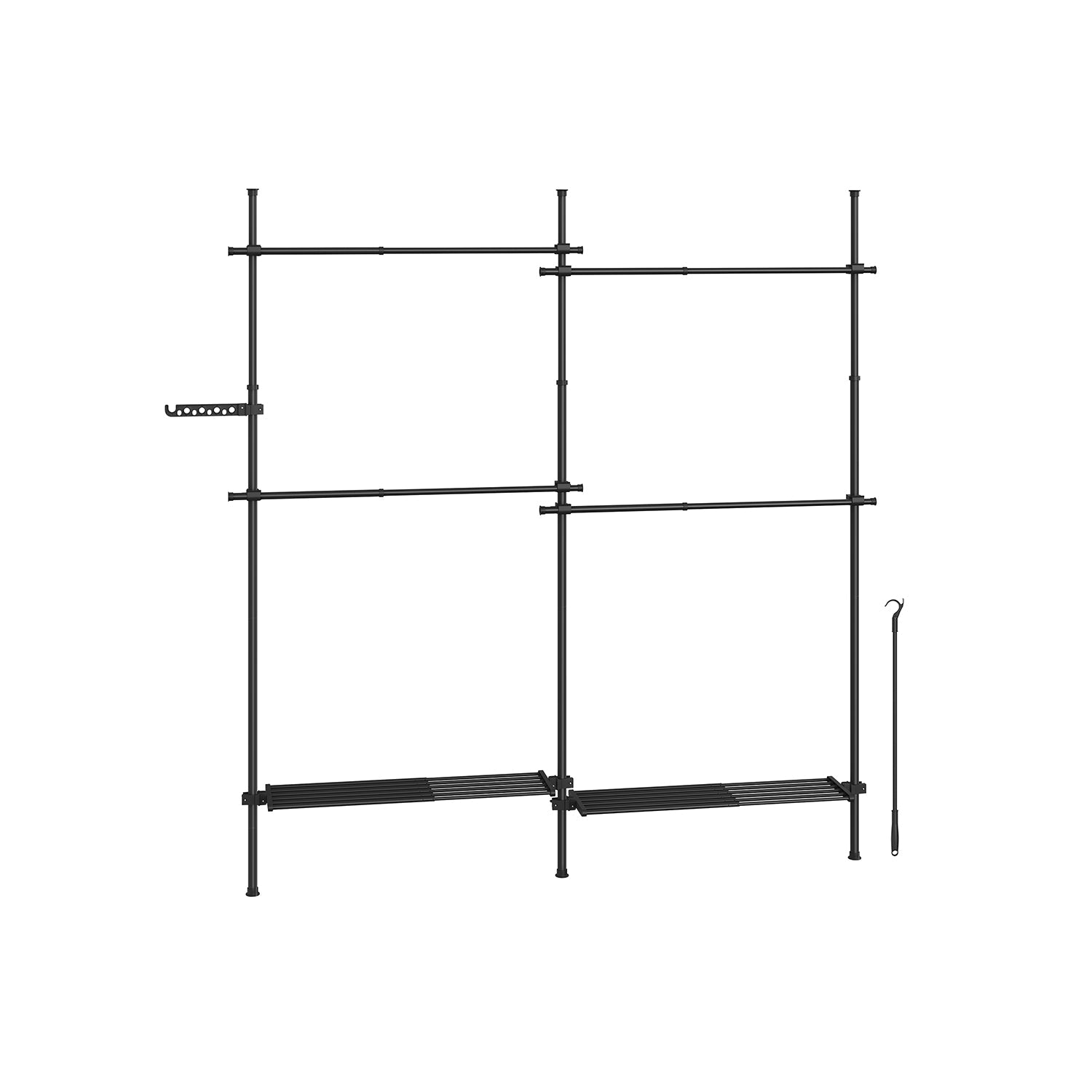 Kleidungsregal - 33,5 × (162–238) × (208–310) cm - Matt Weiß
