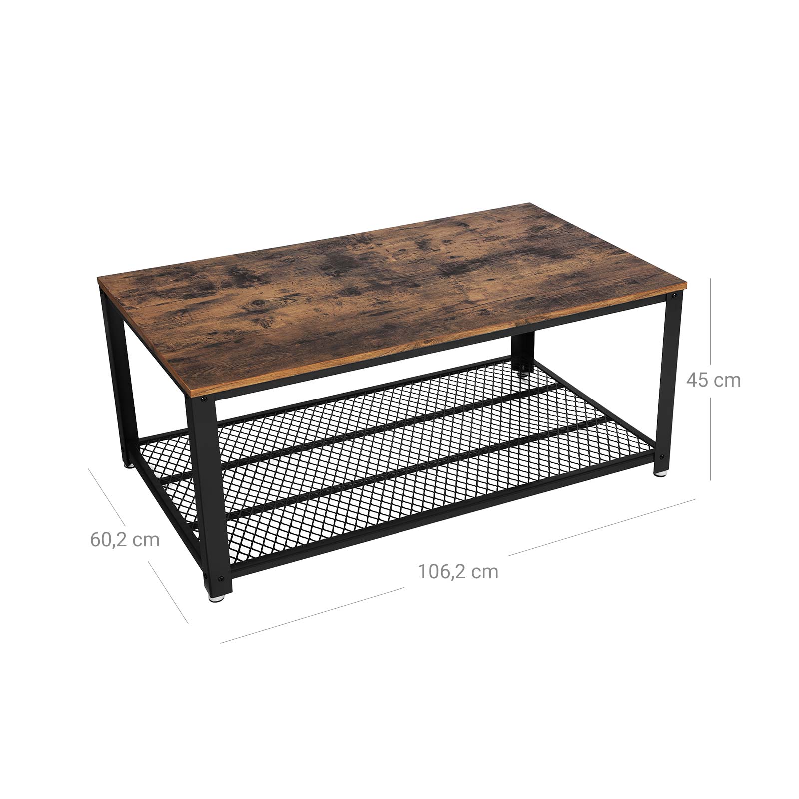 Couchtisch-Lebensraum Tisch-Seite Tisch-TV-Möbel-Vintage-Braun/Schwarz