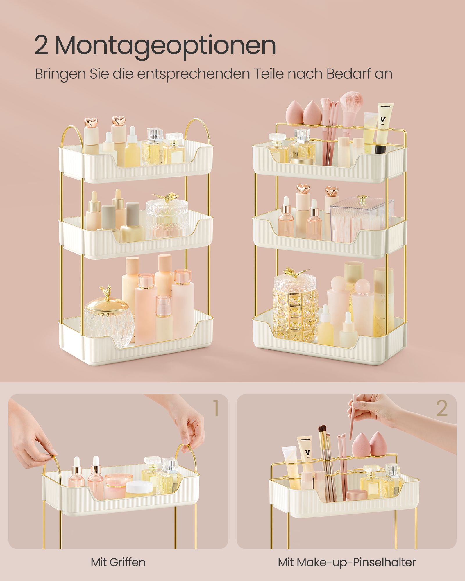 Rechteckige Make-up-Organizer-Gift-Ideen-Wolkwit