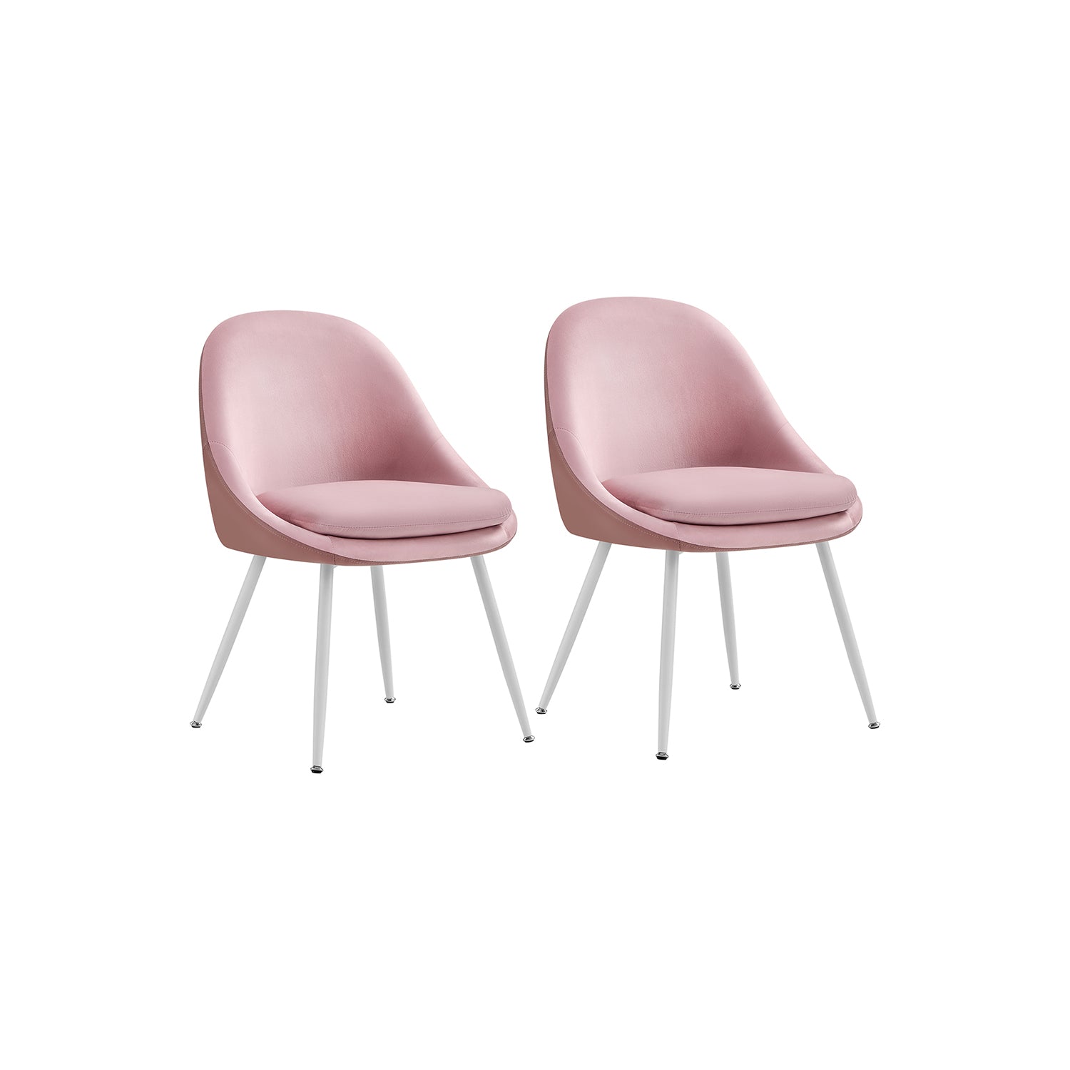 Esszimmerstuhl Set von 2 mit Kissen Pastellrosa und Wolke weiß