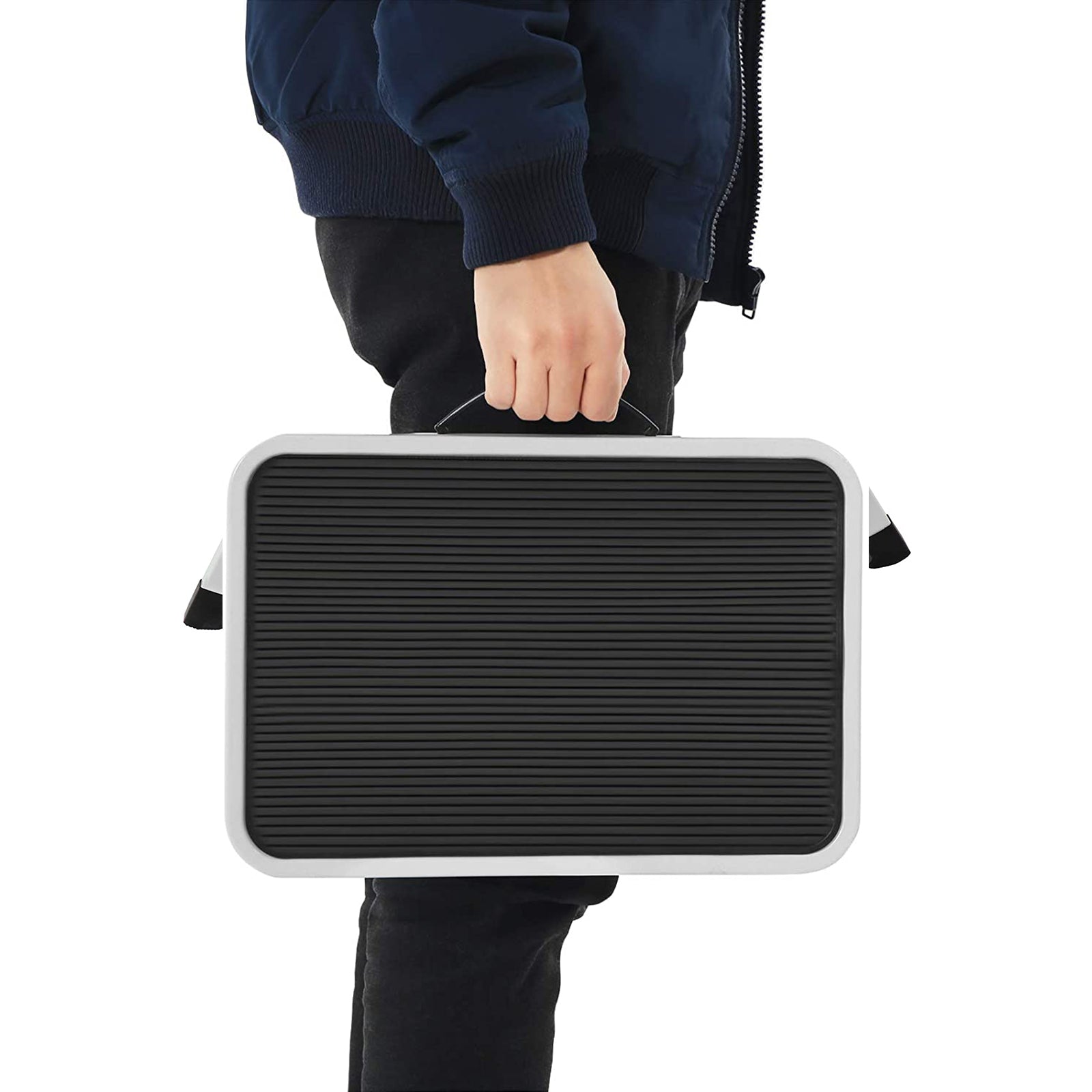 Faltbare Treppe - mit Nicht -Slip -Matte - bis zu 150 kg - weiß
