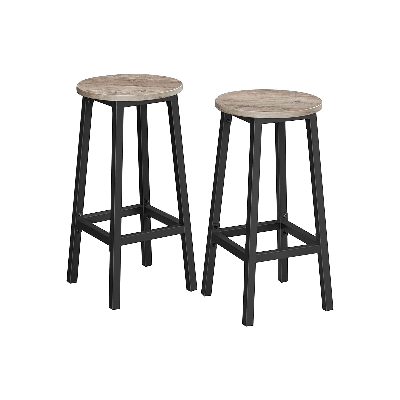 Barhocker - 2 - Stangenstühle - Höhe 65 cm - rund - mit Stahlrahmen