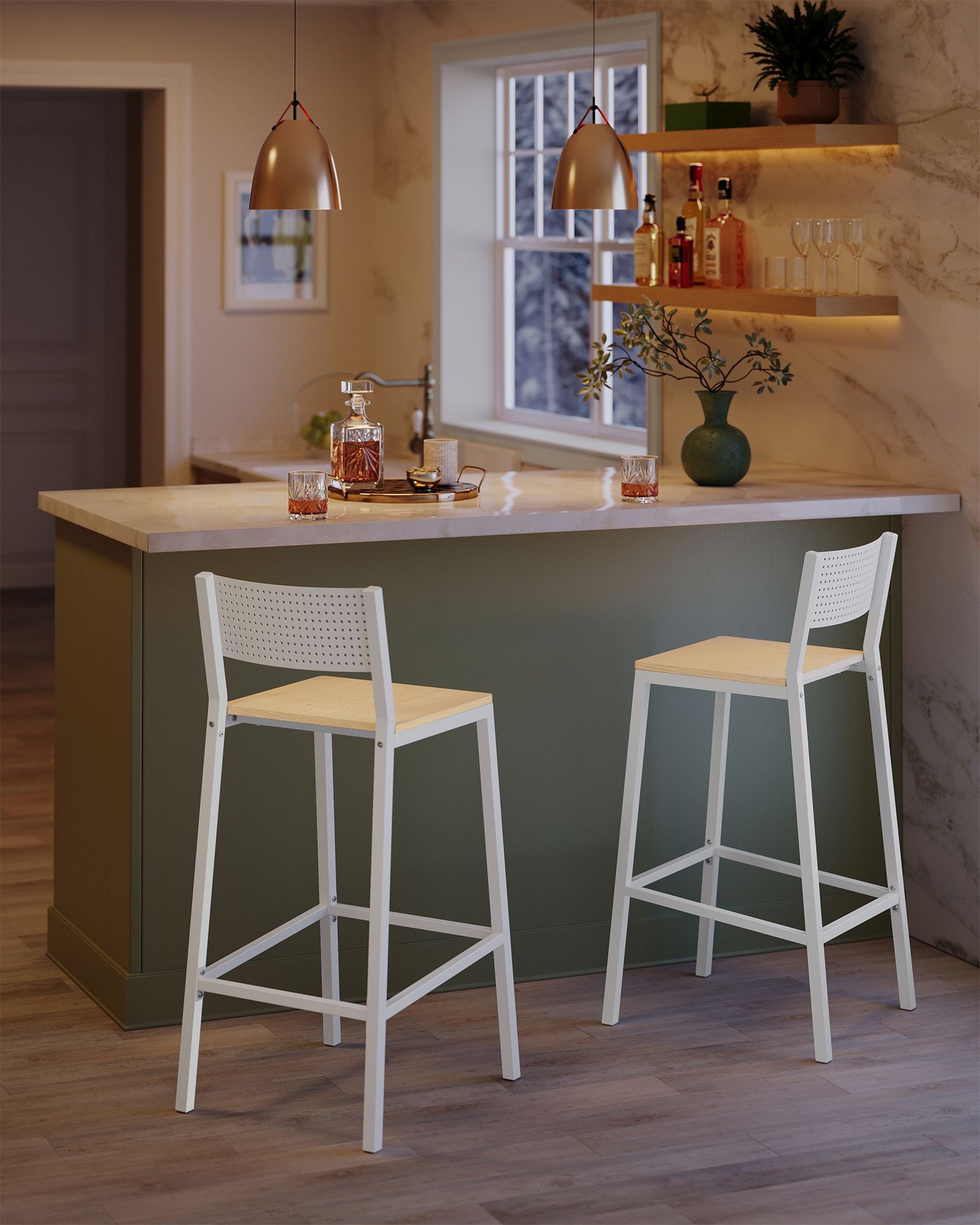 Barhocker - Industriedesign - 2 - Beige