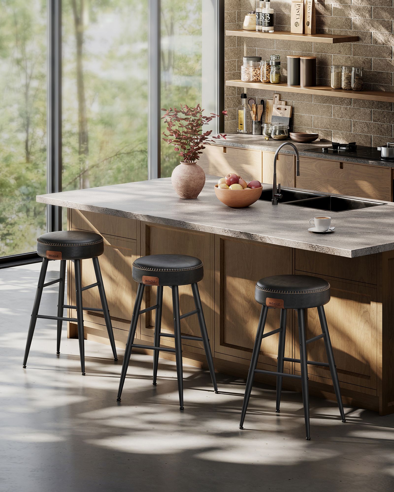 Ekho -Kollektion - Barhocker - 2 - einfach zu montieren - 63 cm hoch