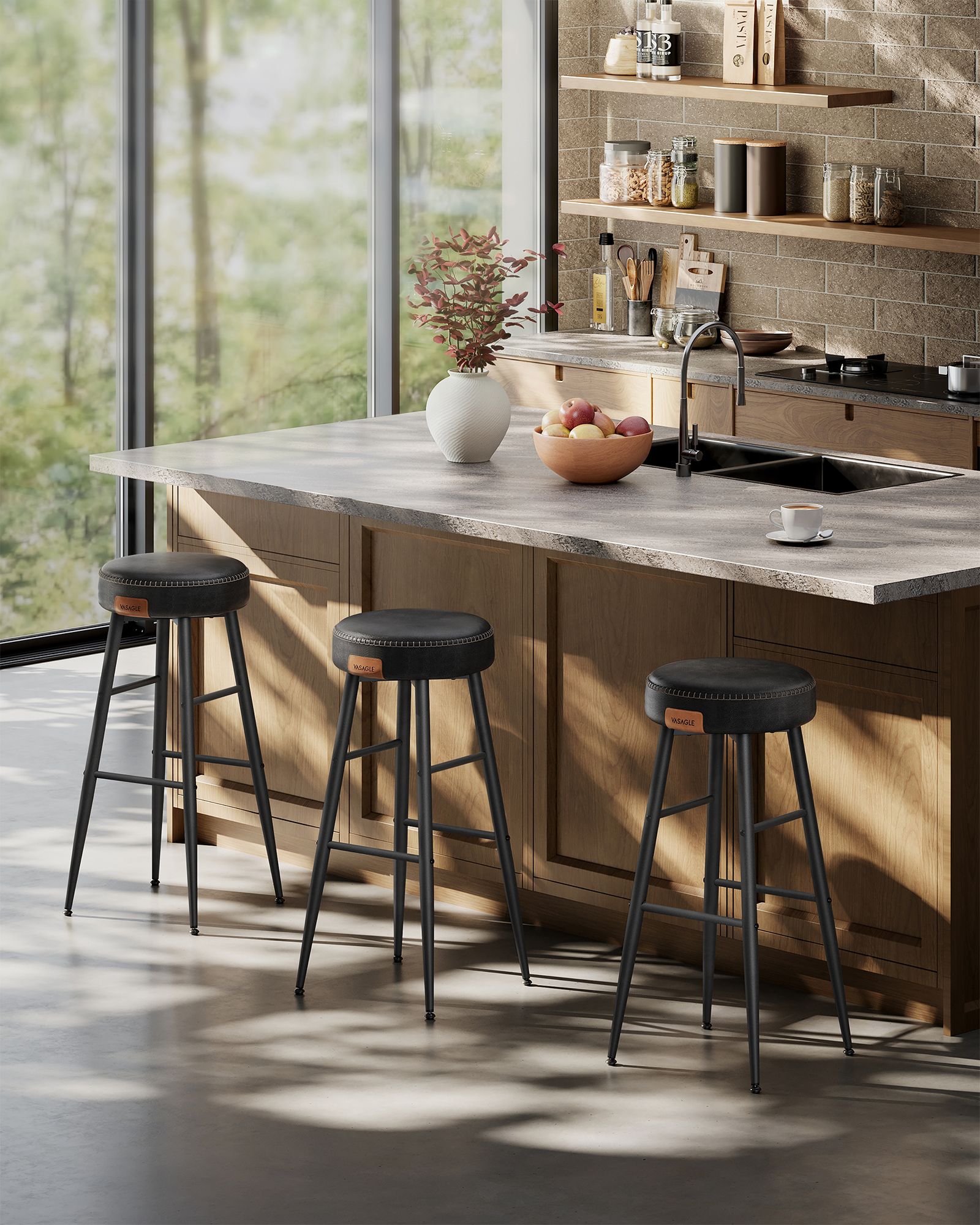 Ekho collection - Bar stool - Set of 2 - Basic Black