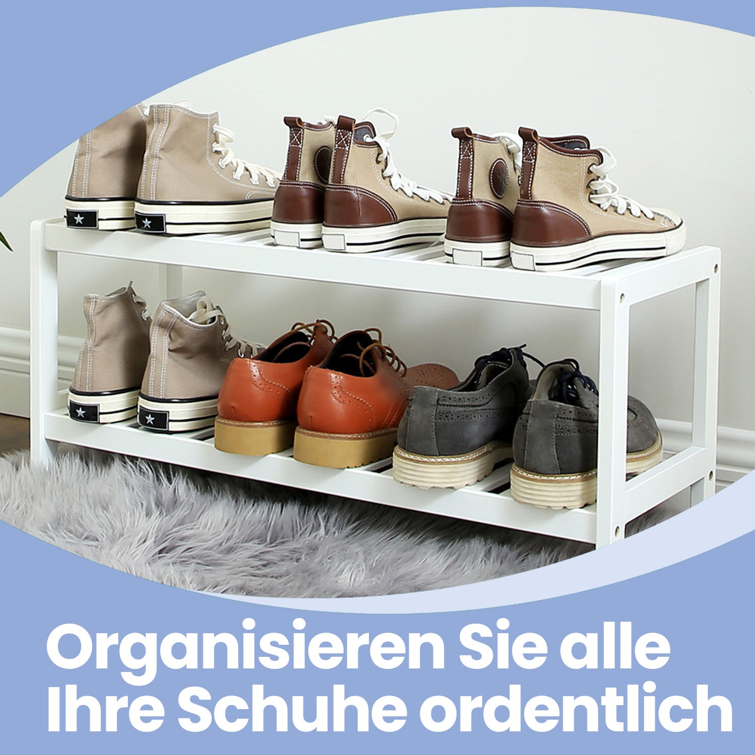 2-layer Schuh Rack Bambusschuhschuhschuh Organisator