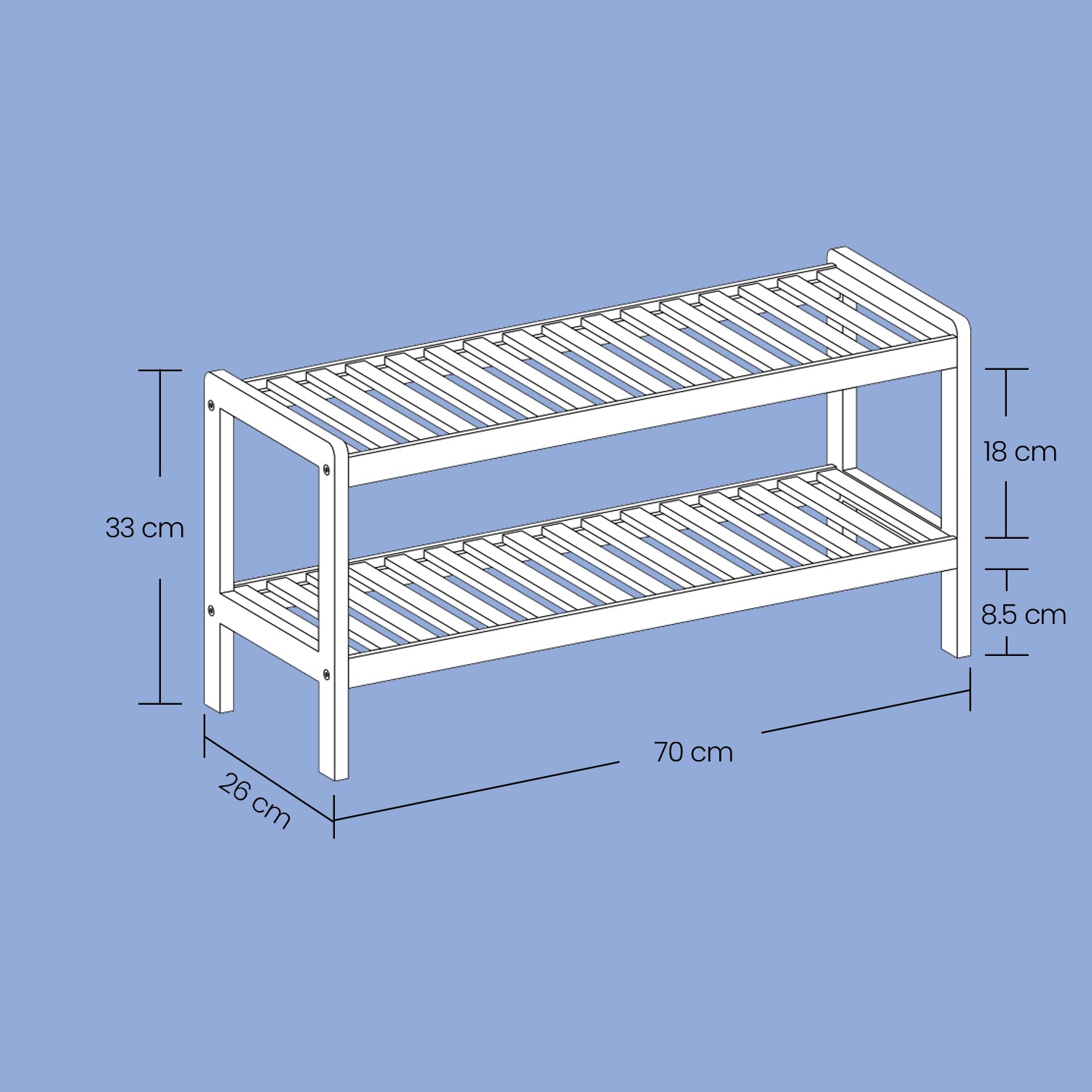 2-layer Schuh Rack Bambusschuhschuhschuh Organisator