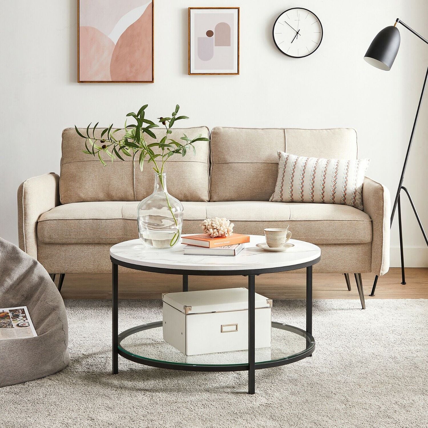Couchtisch mit 2 Regalen für das Wohnzimmer