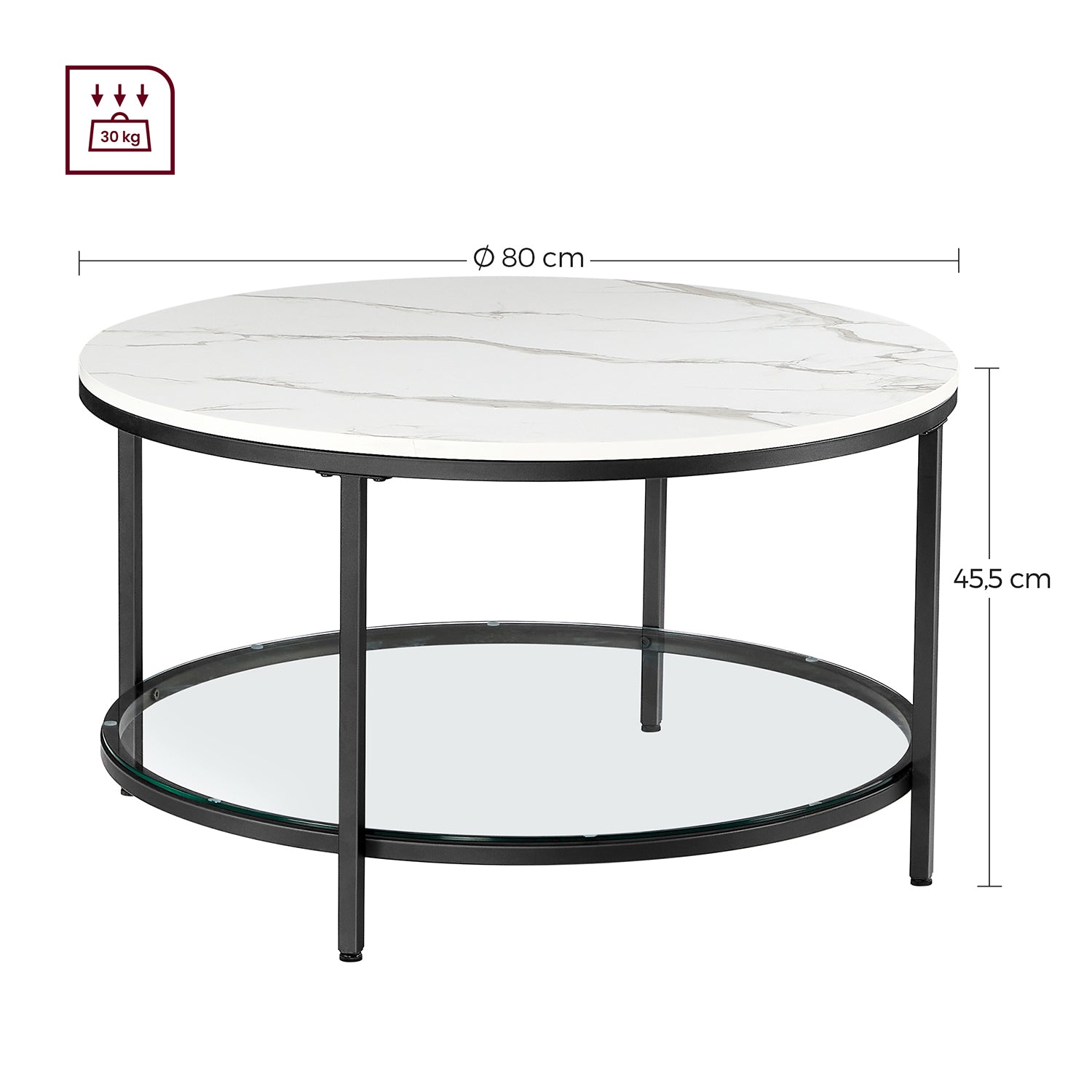 Couchtisch mit 2 Regalen für das Wohnzimmer