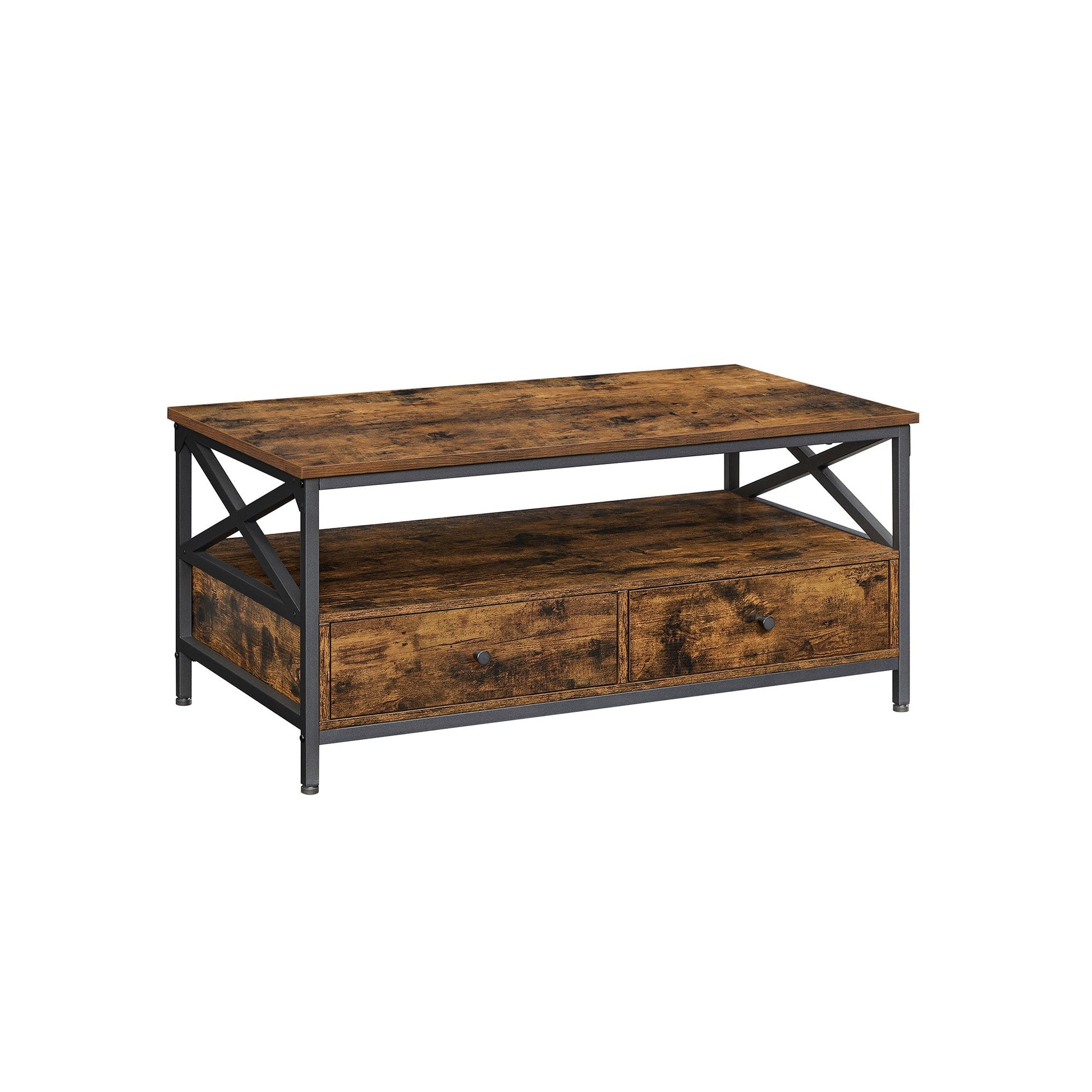 Couchtisch - Wohnzimmertisch - mit 2 Schubladen - 100 x 55 x 45 cm - braun