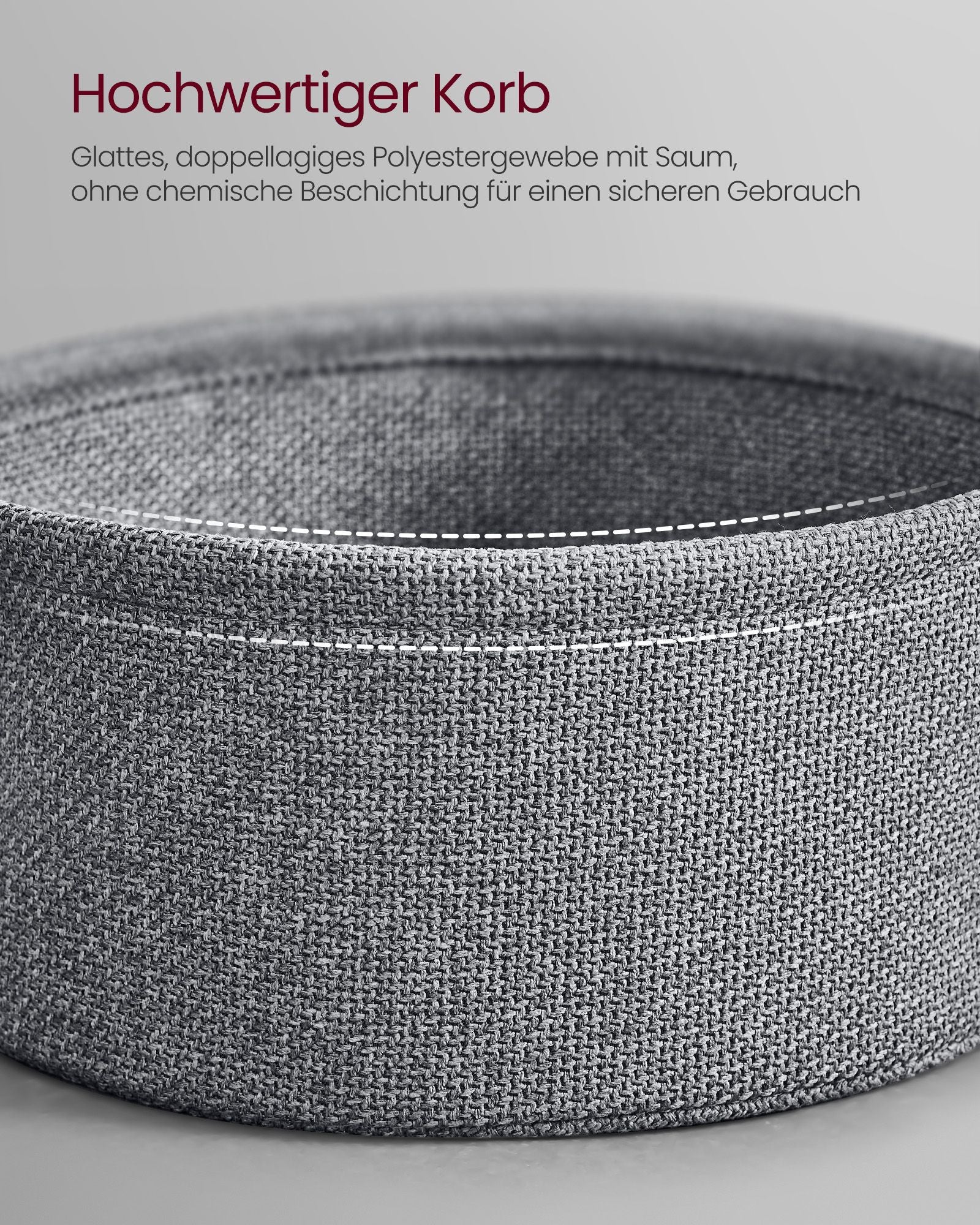 Couchtisch mit Korb aus Tintenschwarz und Leigrijze Stoff
