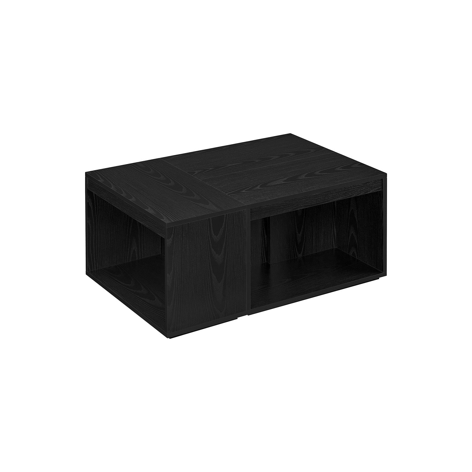Couchtisch Set von 3 mit Stauraum in Ebenholz schwarz