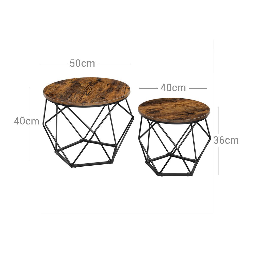 Kaffeetische - 2 - Industrial - Vintage Brown/Schwarz