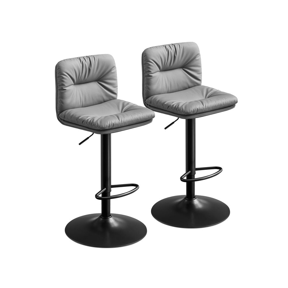 Barhocker - 2 - Stiftsitz - rotbar - grau