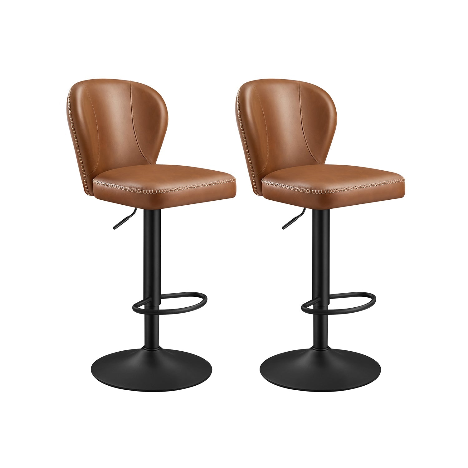 Set von 2 rotierenden Stangenhockern mit Backlast -Tinte -Black