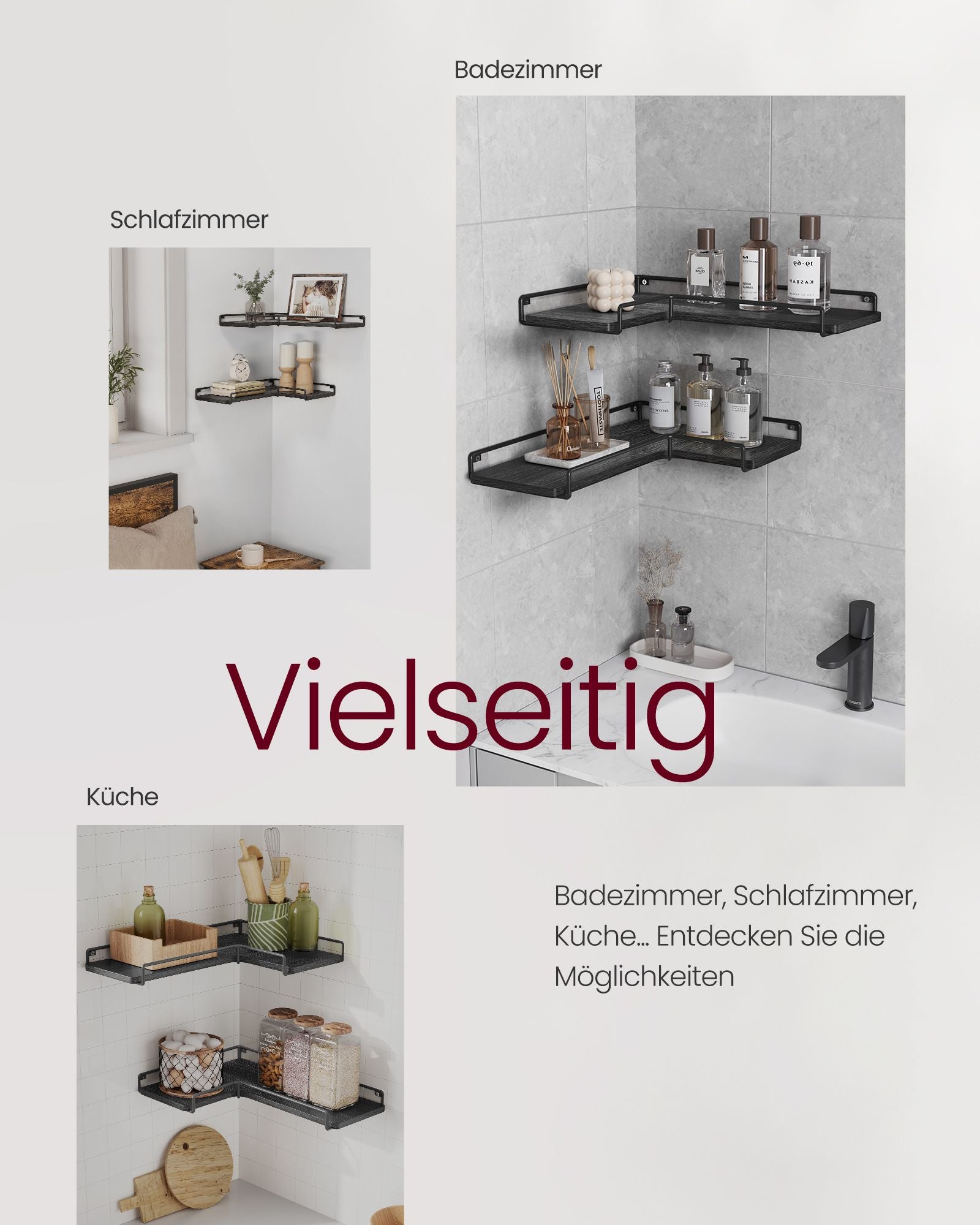 Corner Board-L-förmiges, industrielles Design-Schwarz