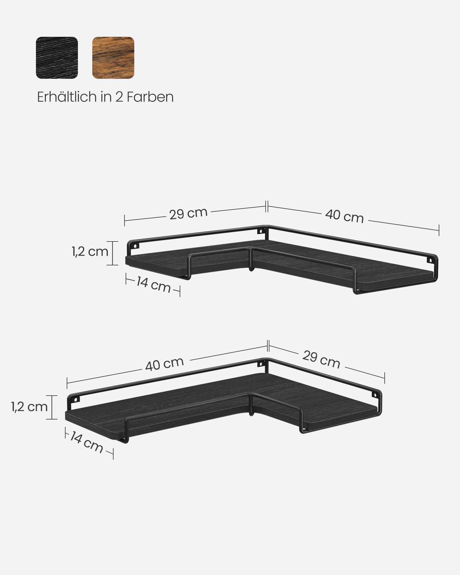Corner Board-L-förmiges, industrielles Design-Schwarz