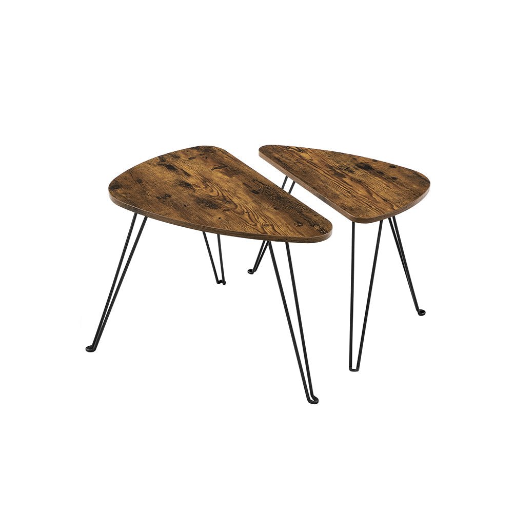 Seitentische - 2 - Couchtisch - Industrielles Design - Brown/Schwarz