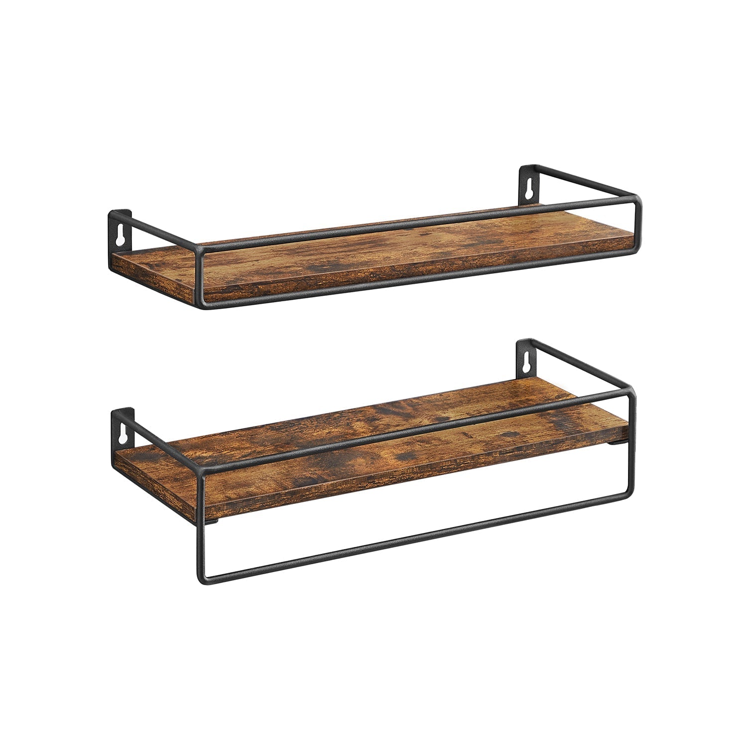 Wandregale - 2 - schwebend - Industrielles Design - Brown / Schwarz