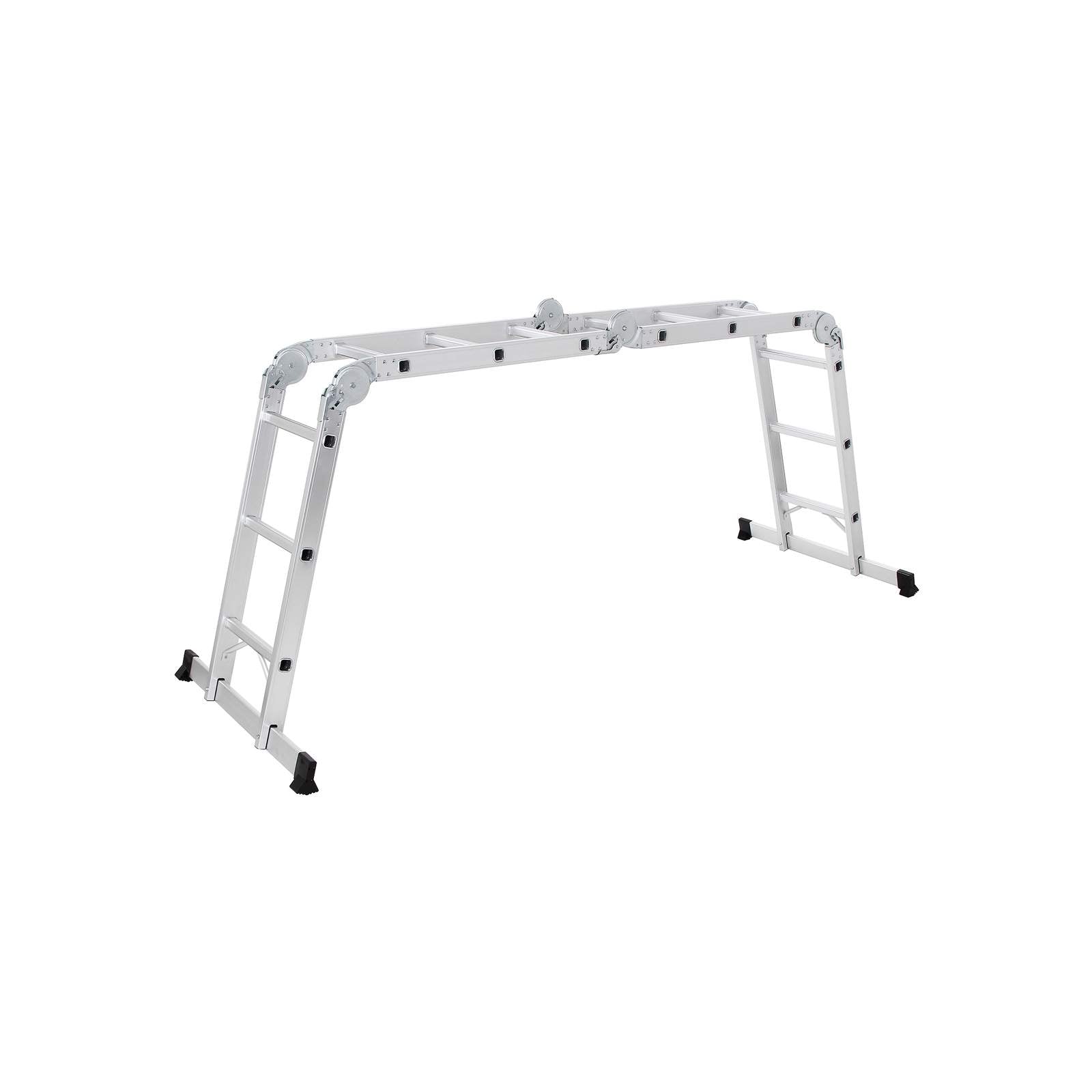 Multifunktionale Leiter - Aluminium - mit 2 Metallplatten - faltbar - 150 kg - Silber