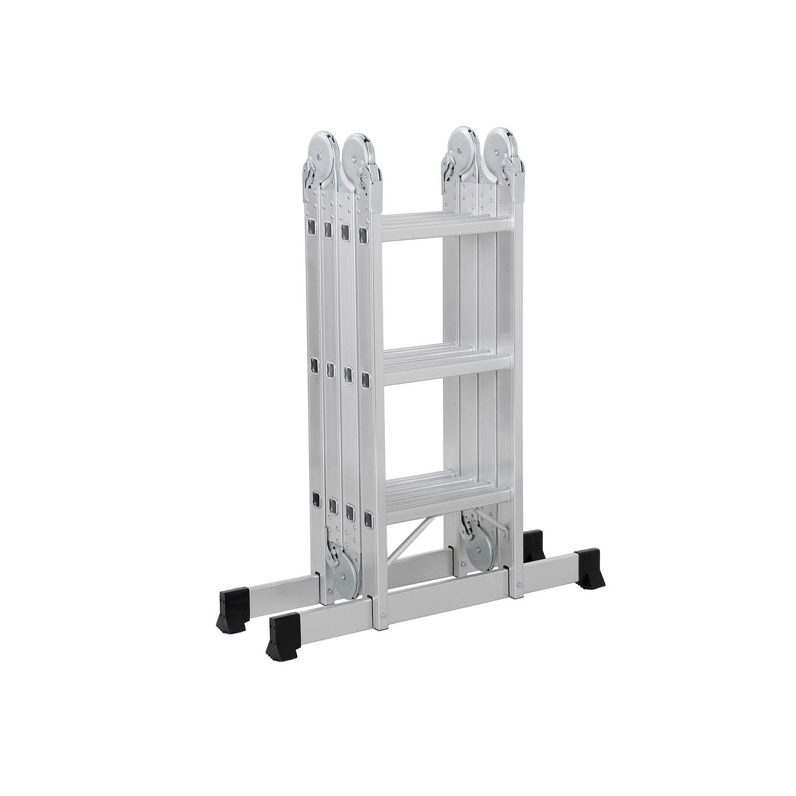 Multifunktionale Leiter - Aluminium - mit 2 Metallplatten - faltbar - 150 kg - Silber