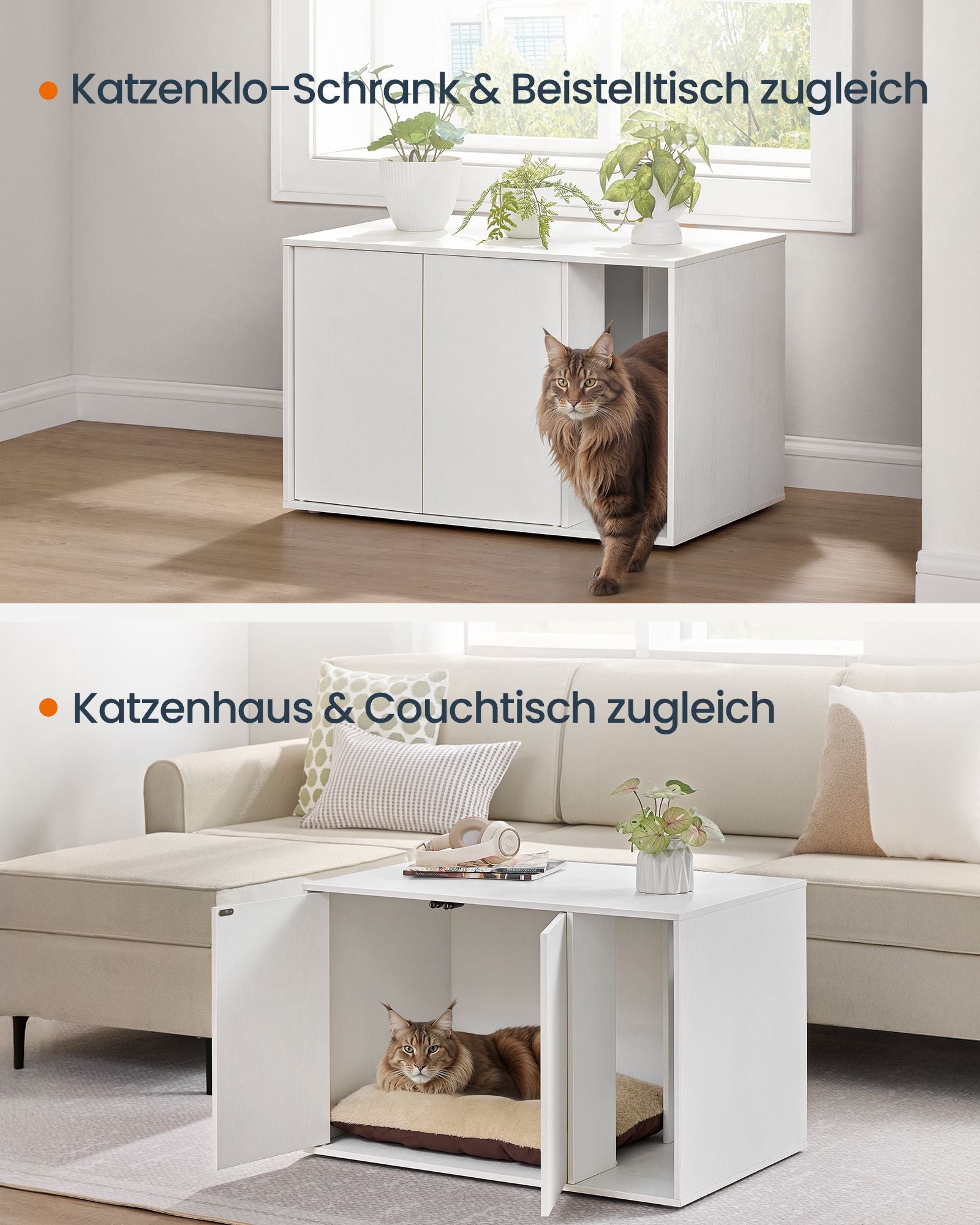 Katze mit Push-to-Open-Türen für große Katzen gebacken