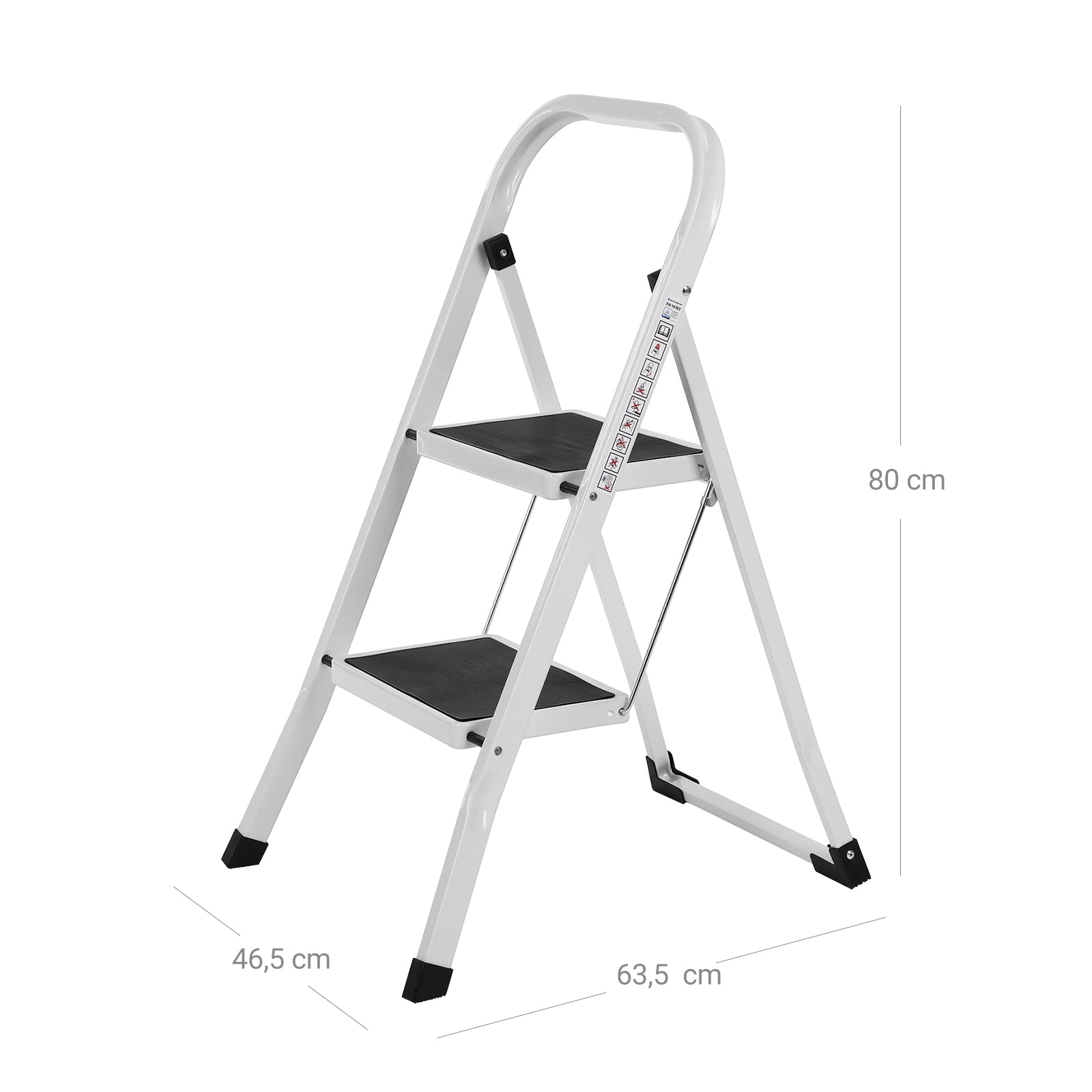 Treppenladder - 2 Stufen - Stiefhocker - Metall - Grau