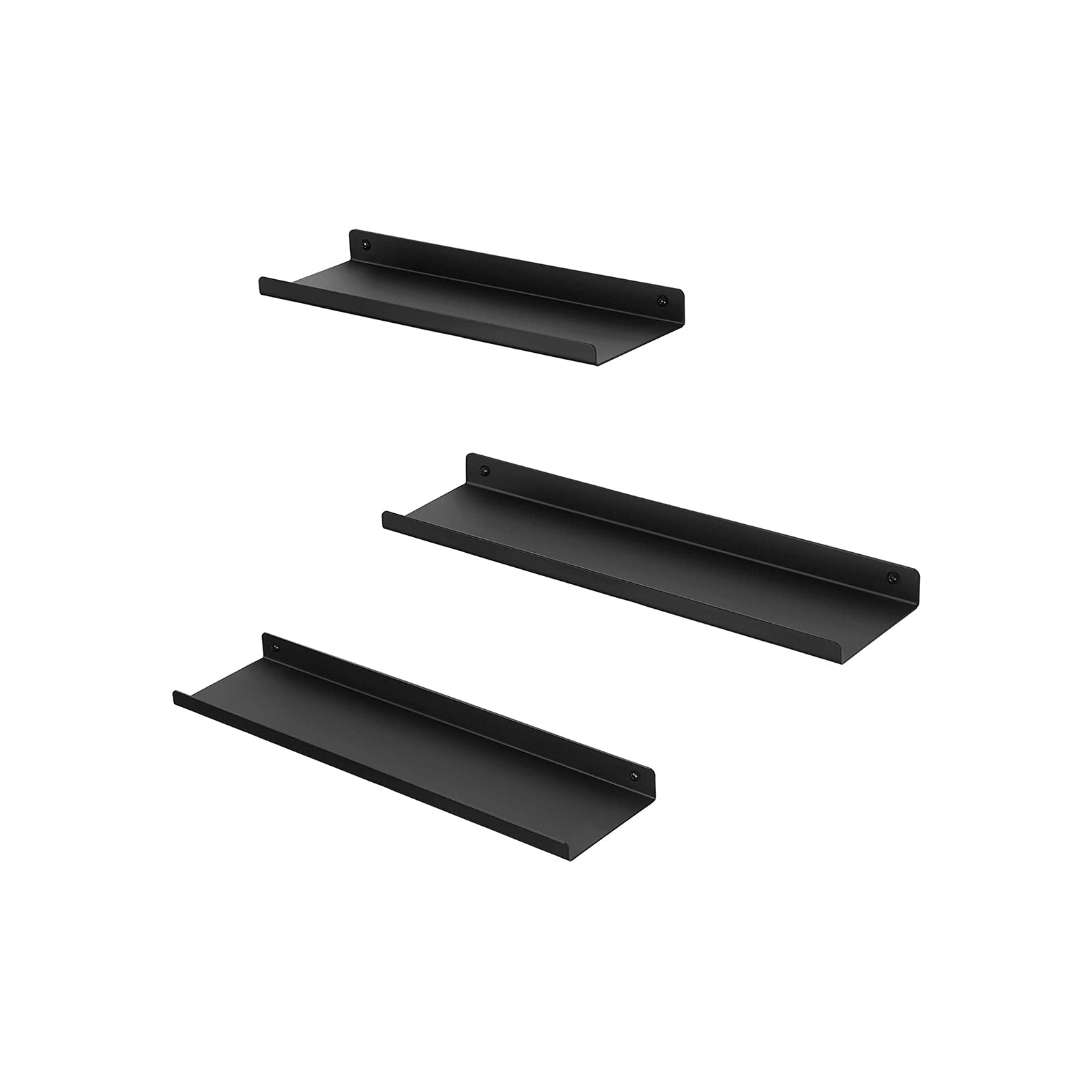 Wandregale - 3 - schwimmendes Metall - Industrielles Design - Schwarz